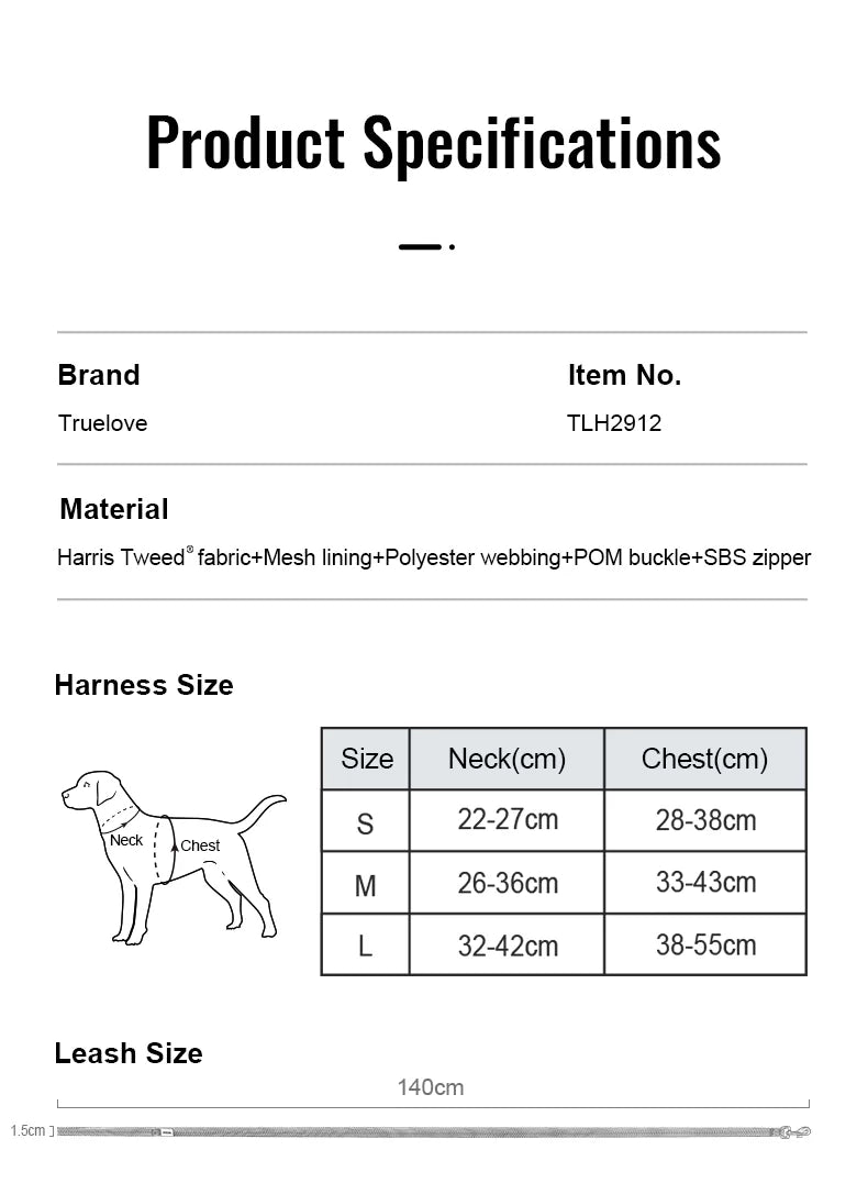 TrueLove Comfort Harness, Leash, and Poop Bag Dispenser TLH2912